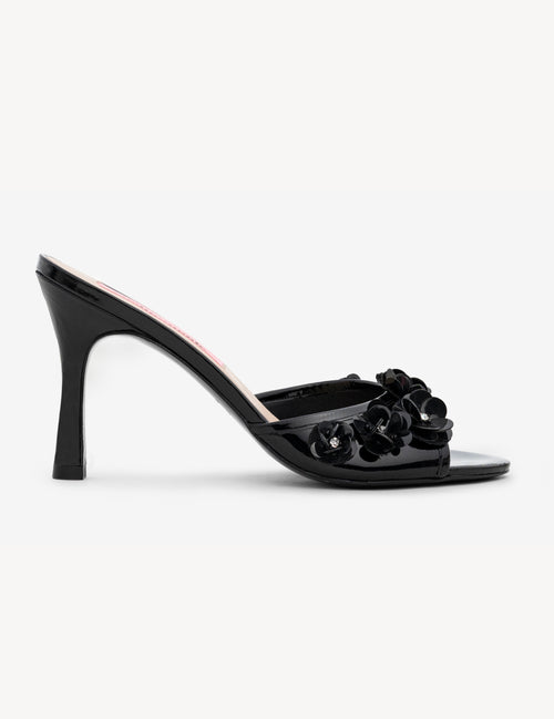 OBSESSION Black Flower Mule