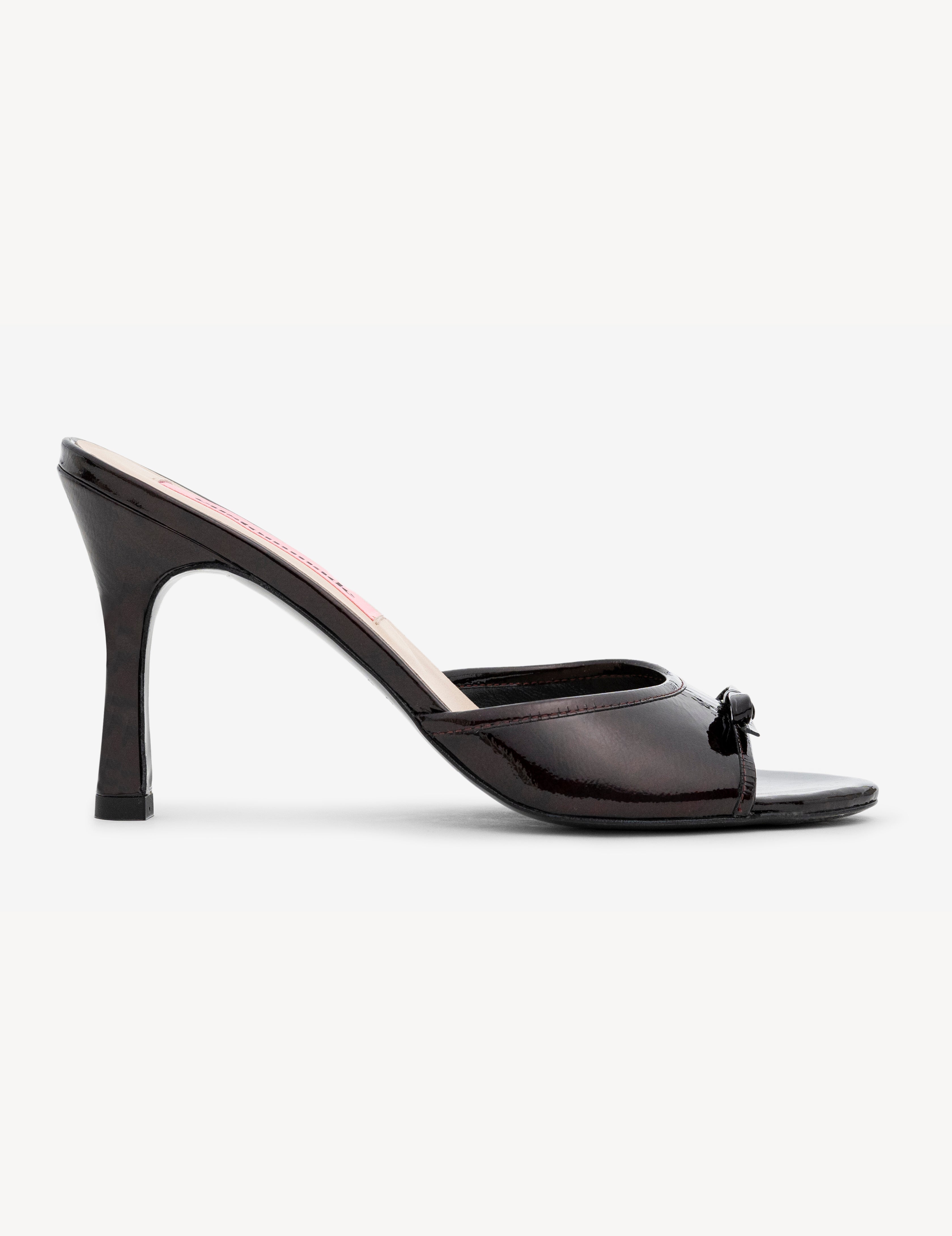 OBSESSION Bordeaux patent leather mule