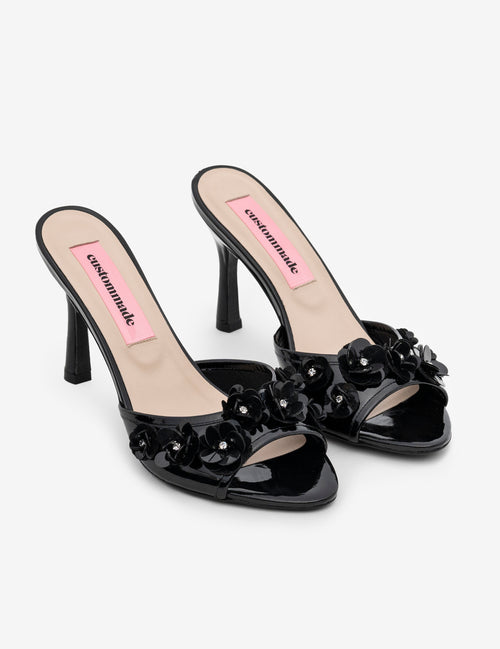 OBSESSION Black Flower Mule