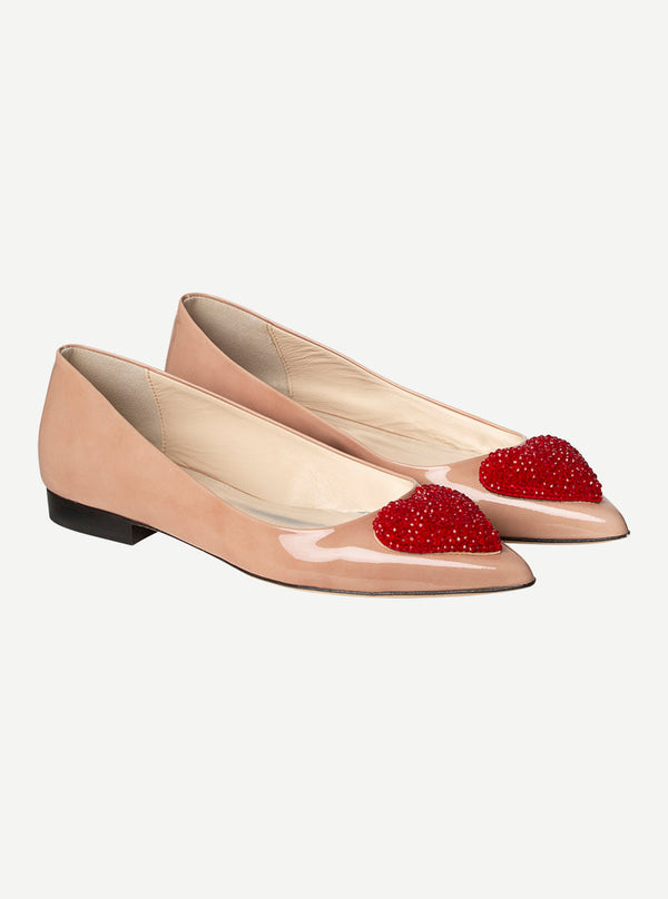 Custommade Annabella Crystal Heart Ballerina 651 Praline